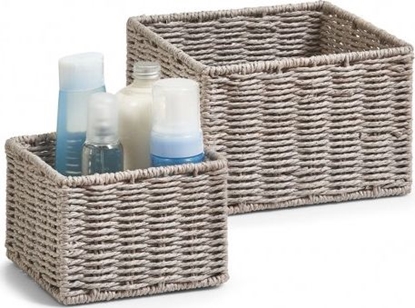 Изображение Zeller Zeller, Zestaw 2 duych koszy do przechowywania, szary