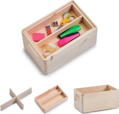 Изображение Zeller Zeller, Zestaw, skrzynka drewniana z przegrod, 30x20x15 cm