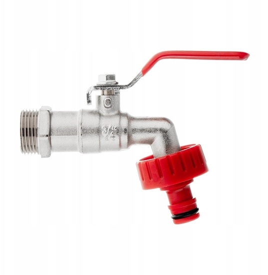 Picture of Zestaw  kran 3/4" z wyjciem na GZ 1" + nypel do szybkozcza  mauser (50)