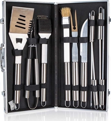 Picture of ZESTAW 10 PRZYBORÓW DO GRILLA W ALUMINIOWEJ WALIZCE BANQUET