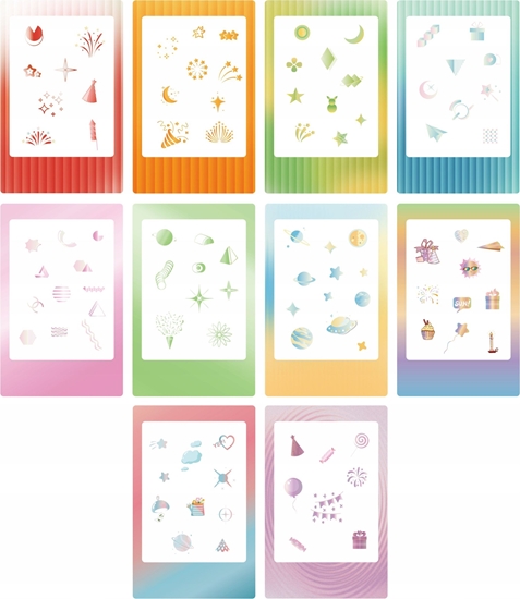 Picture of Zestaw 10x Naklejki Ramki Do Fuji Instax Mini 99 12 11 40 Evo Liplay Link / Gradient