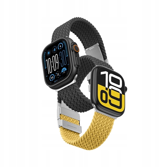 Изображение Zestaw 2 pasków AMAZINGTHING Blend Band do Apple Watch 45 / 46 / 49 mm - óto-czarny / czarny
