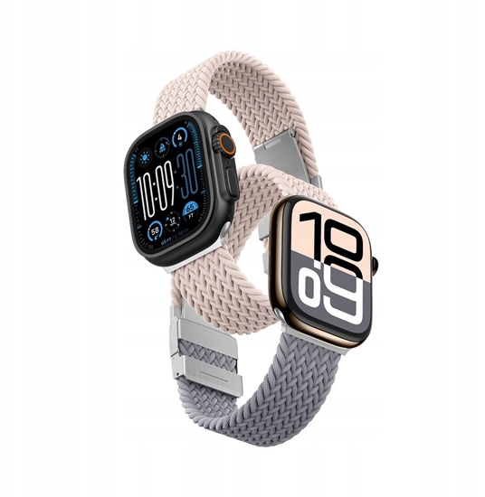 Изображение Zestaw 2 pasków AMAZINGTHING Blend Band do Apple Watch 45 / 46 / 49 mm - róowo-szary / róowy