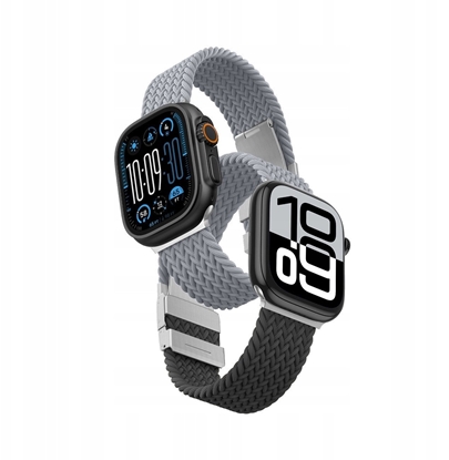 Изображение Zestaw 2 pasków AMAZINGTHING Blend Band do Apple Watch 45 / 46 / 49 mm - szaro-czarny / szary