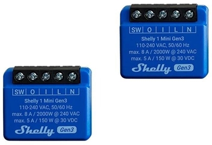 Attēls no Zestaw 2 Sterowników Shelly 1 Mini Gen3 WiFi/Bluetooth Shelly