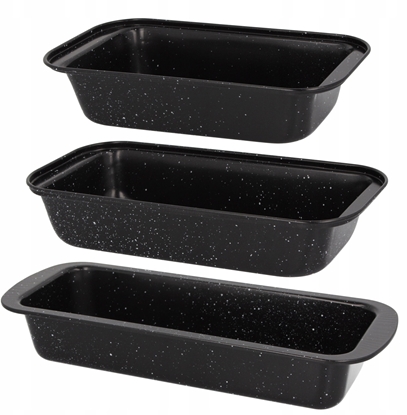 Picture of ZESTAW 3 BLACH DO PIECZENIA Z MARMURKOW POWOK 35/30/25 X13X6CM BRUNBESTE BB-2556