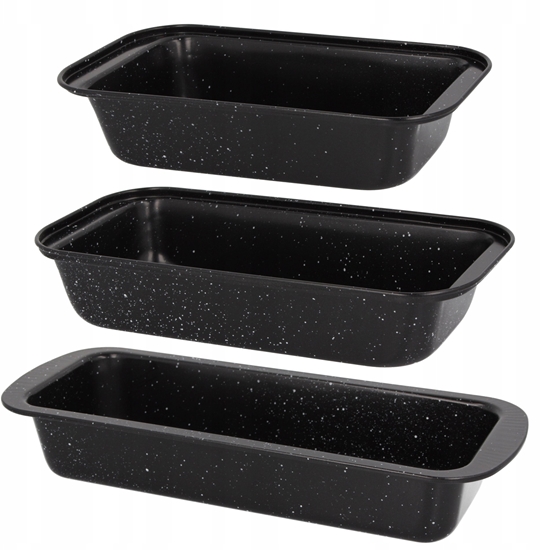 Picture of ZESTAW 3 BLACH DO PIECZENIA Z MARMURKOW POWOK 35/30/25 X13X6CM BRUNBESTE BB-2556