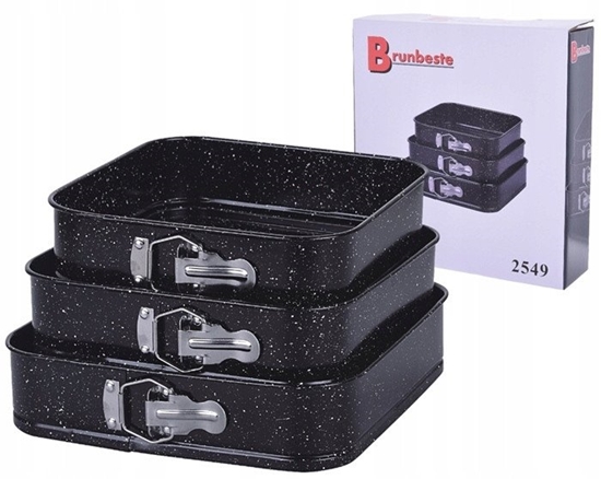Picture of ZESTAW 3 FORM TORTOWNIC BLASZANYCH NON-STICK 24/26/28CM BRUNBESTE BB-2549
