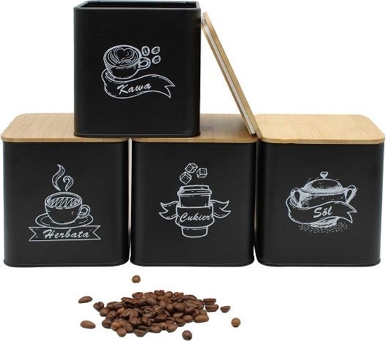 Изображение ZESTAW 4 POJEMNIKÓW KUCHENNYCH NA PRODUKTY SYPKIE 4263