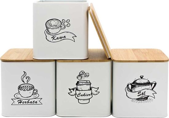 Picture of ZESTAW 4 POJEMNIKÓW KUCHENNYCH NA PRODUKTY SYPKIE 4264