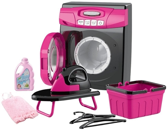 Picture of Zestaw AGD Interaktywna Pralka wiata Dwiki Akcesoria Róowo Czarna LEAN Toys