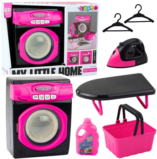 Picture of Zestaw AGD Pralka Interaktywna Dwiki Akcesoria Czarno Róowa LEAN Toys