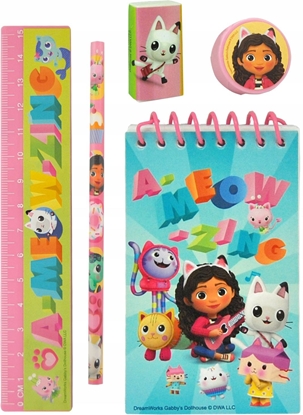 Attēls no Zestaw Akcesoriów Szkolnych Koci Domek Gabi Notes Oówek Linijka Gumka / Gd00036