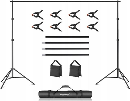 Изображение ZESTAW Atelier Uchwyt DO TE TA 3x2,1 m STATYW BELKA 8x KLIPS Torba NEEWER NK-ST0204
