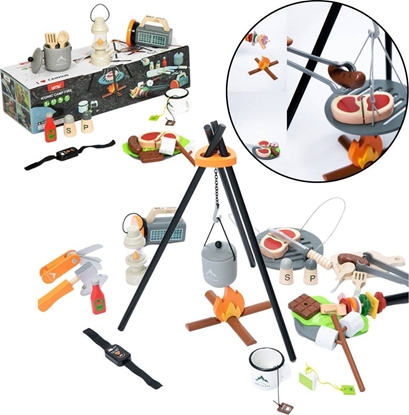 Attēls no Zestaw Do Biwakowania Drewniany Ognisko Akcesoria 45 El