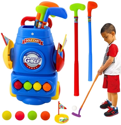 Picture of Zestaw Do Gry W Golfa Wózek 3 Kije 2 Chorgiewki 4 Pieczki LEAN Toys