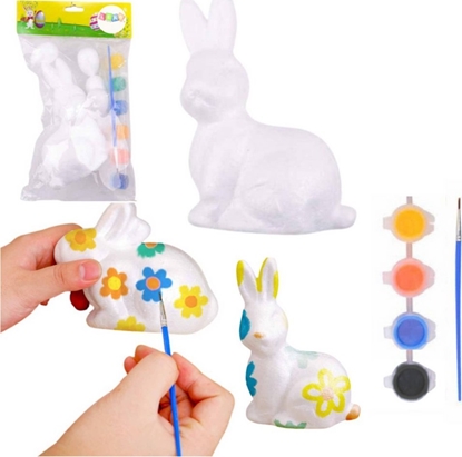 Picture of Zestaw Do Malowania Styropianowych Ozdób Zajc Farby Pdzelek LEAN TOYS
