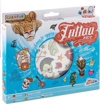 Изображение Zestaw do tatuau 10 arkuszy niebieski