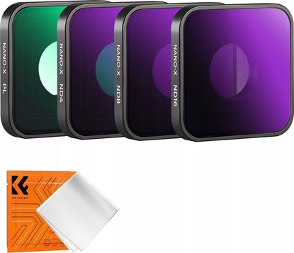 Picture of Zestaw Filtrów 4w1 Szary ND ND4 ND8 ND16 Polaryzacyjny PL do GoPro Hero 4K / SKU.2333