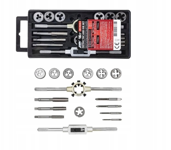 Picture of Zestaw gwintowników i narzynek 16el. (M3-M12) w organizerze PU