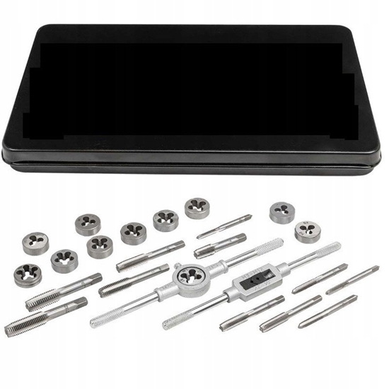 Picture of Zestaw gwintowników i narzynek 24el. (M5-M12) metalowa walizka