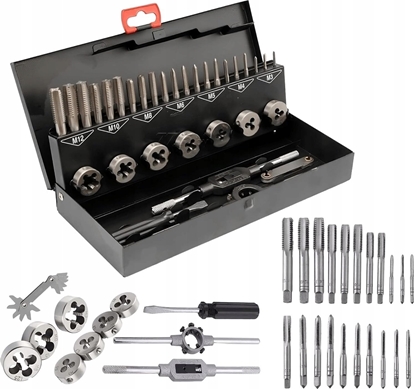 Picture of Zestaw gwintowników i narzynek 32el. (M3-M12) metalowa walizka