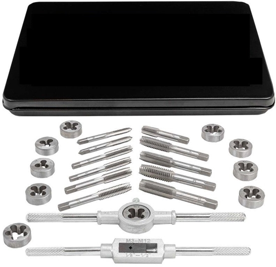 Изображение Zestaw gwintowników i narzynek calowych 24el metalowa walizka