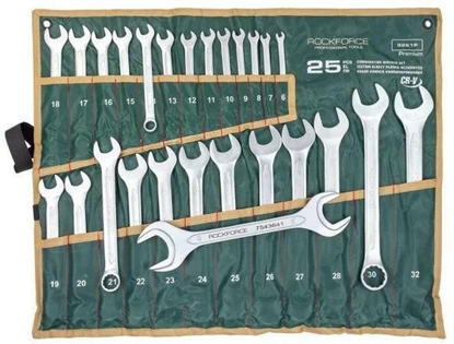 Attēls no Zestaw kluczy pasko-oczkowych 25el. (6-32mm) +1 klucz paski 36x41mm na pótnie