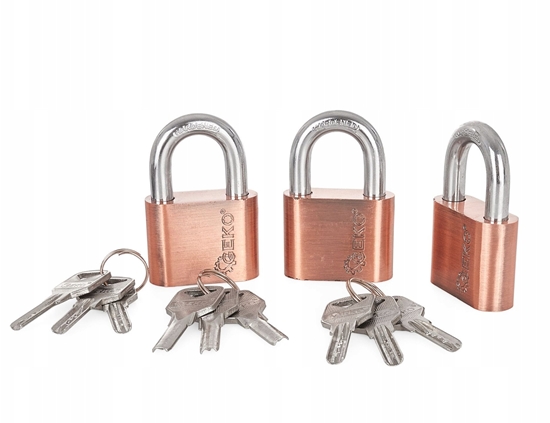 Изображение Zestaw kódek niklowanych w systemie jednego klucza 50mm 3el.(10)