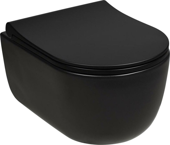 Picture of Zestaw kompaktowy WC Vilarte Miska Wiszca Czarna Mel Z/D 147-004-Lm