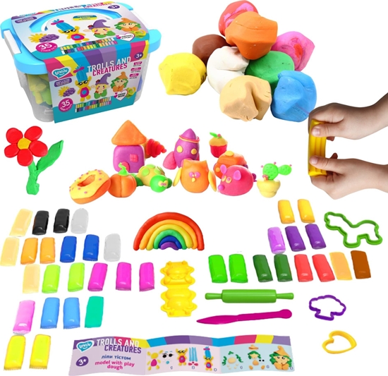 Изображение Zestaw Kreatywny Trolle Stwory Plastelina Ciastolina Do Modelowania Foremki