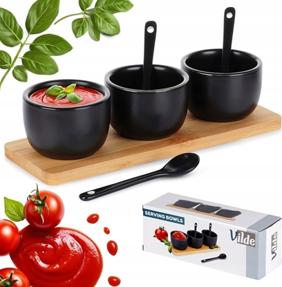 Picture of ZESTAW MISECZEK Z YECZKAMI NA DESCE DO SERWOWANIA SOSÓW PRZEKSEK 139686