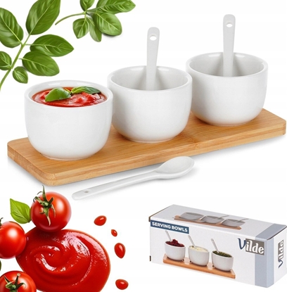 Picture of ZESTAW MISECZEK Z YECZKAMI NA DESCE DO SERWOWANIA SOSÓW PRZEKSEK 139687