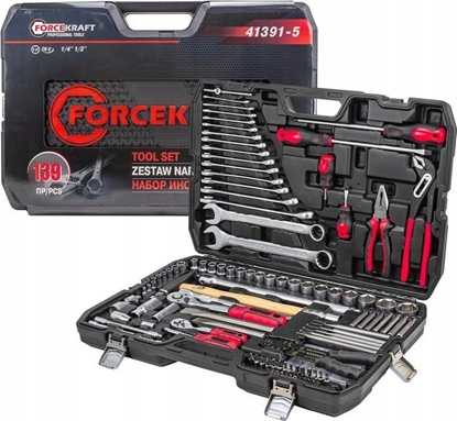 Изображение Zestaw narzdzi Forcekraft Zestaw narzdzi 1/4" i 1/2" 139el. (4-32mm) (6-ktnych)