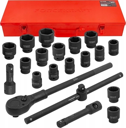 Attēls no Zestaw narzdzi Forcekraft Zestaw narzdzi udarowych 3/4" 21el. (6-ktnych) (17-50mm)