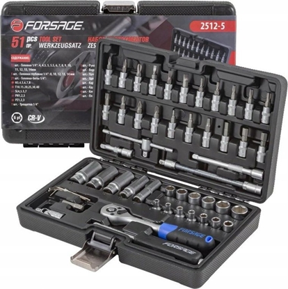 Picture of Zestaw narzdzi Forsage Zestaw narzdzi 51el. 1/4" (4-14mm, 6-kt.)