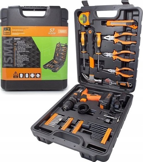 Picture of Zestaw narzdzi Isma ZESTAW NARZDZIOWY Z WKRTARK 57 EL. WALIZKA