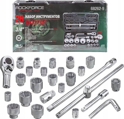 Picture of Zestaw narzdzi Rockforce ROCKFORCE ZESTAW KLUCZY NASADOWYCH 26el. 3/4" - 1"  12KT.