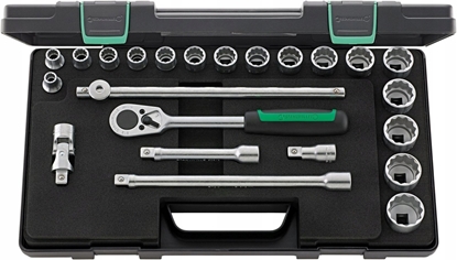 Picture of Zestaw narzdzi Stahlwille Zestaw narzdzi 1/2" 23-el.(17 nasadek calowych 12-kt, grzechotka, 3 przeduki, pokrto, przegub) w walizce ABS STAHLWILLE
