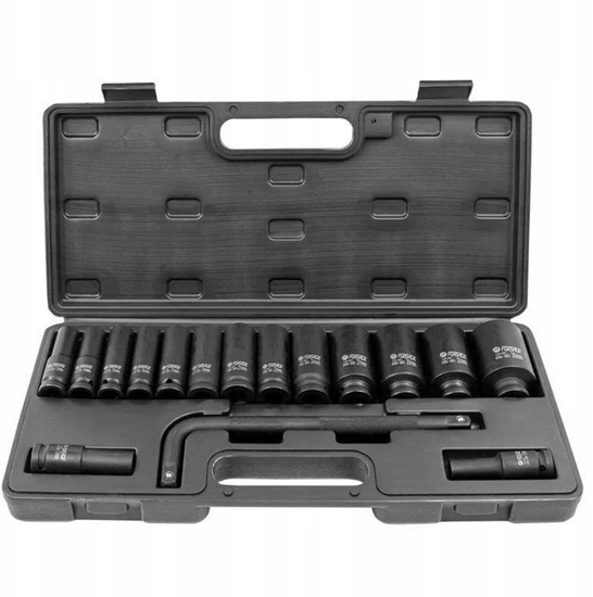 Изображение Zestaw nasadek udarowych gbokich 1/2" 15+1el. (6-ktnych) (10-36mm)