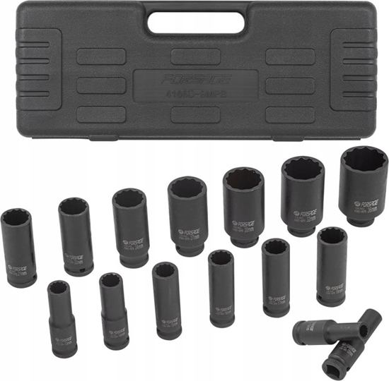 Изображение Zestaw nasadek udarowych gbokich 1/2" 15el. (12-ktnych) (10-36mm)