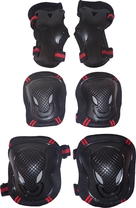 Picture of Zestaw Ochraniaczy na Rolki Deskorolk Rower 3w1 Czarne KUBISPORT rozm M