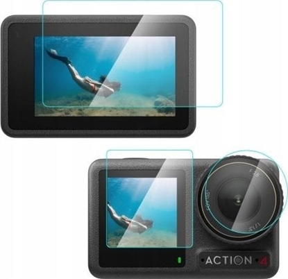 Attēls no Zestaw Osona Szko Hartowane na 2x Ekran + Obiektyw LCD DJI Osmo Action 4 / PU953T