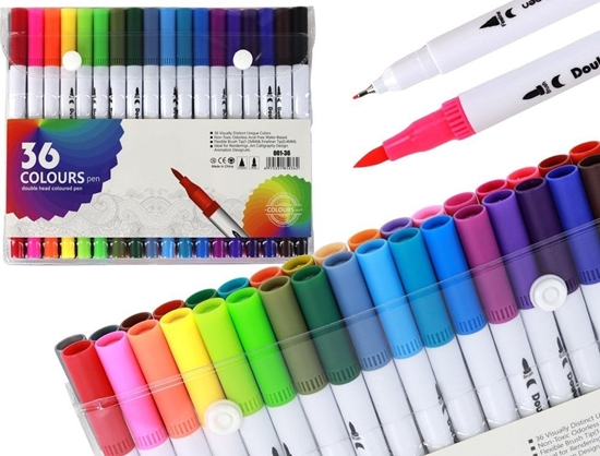 Picture of Zestaw Pisaków Dwustronnych 36 Sztuk Rónokolorowe W Organizerze LEAN