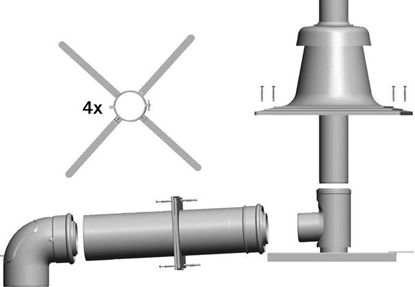 Picture of Zestaw podczeniowy system spalinowy do zabudowy w szachcie DN60/100 lub 80/125 biay