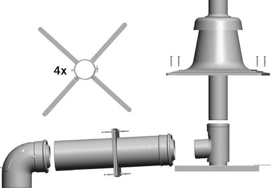 Picture of Zestaw podczeniowy system spalinowy do zabudowy w szachcie DN60/100 lub 80/125 biay