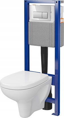 Picture of Zestaw podtynkowy Cersanit (S701-787) Miska Arteco, stela, deska duroplast wolnoopadajca, atwe wypinanie, przycisk chrom