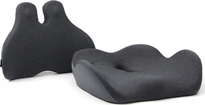 Attēls no Zestaw poduszka l�d�wiowa i poduszka siedziska, ergonomiczna, antracytowy, pianka z efektem pami�ci, Powerton