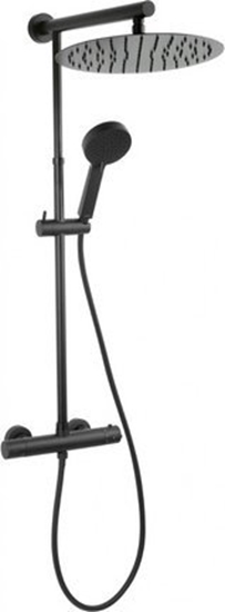 Изображение Zestaw prysznicowy Ferro Zestaw natryskowy TREVI BLACK z bateri termostatyczn, czarny NP75-TRV7U-BL