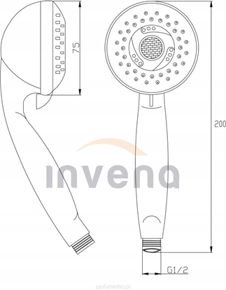 Picture of Zestaw prysznicowy Invena SUCHAWKA NATRYSKOWA ISSA 3 FUNKCYNA CHROM W BLISTRZE - AS-23-001-N